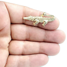 Load image into Gallery viewer, New 14k yellow Gold Alligator crocodile Pendant charm gift fine jewelry 3g
