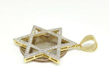 Load image into Gallery viewer, 14k yellow gold star of David Israel pendant Cubic zirconia fine jewelry 3.8g
