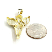 Load image into Gallery viewer, New 10k yellow Gold full body angel diamond cut Pendant charm fine jewelry 4.9g
