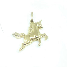 Load image into Gallery viewer, 14k yellow gold hollow unicorn full body 3D pendant charm fine gift jewelry 1.5g
