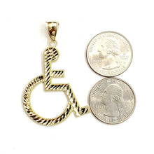 Load image into Gallery viewer, 10k yellow Gold handicap disability Pendant charm diamond cut fine jewelry 3.7g
