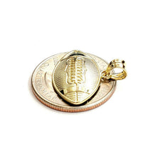 Load image into Gallery viewer, New 10k yellow Gold football Pendant charm sport fine jewelry gift unisex 1.4g
