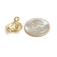 Load image into Gallery viewer, New 14k yellow Gold crab cancer zodiac sign Pendant charm fine jewelry 2.6g
