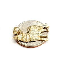 Load image into Gallery viewer, 14k yellow Gold howling wolf full body animal Pendant charm fine jewelry 2.3g
