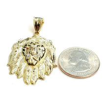 Load image into Gallery viewer, New 10k yellow solid Gold lion head face zodiac Pendant charm fine jewelry 5.9g
