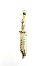 Load image into Gallery viewer, New 10k yellow Gold dagger knife Pendant charm fine gift jewelry for men 4.9g
