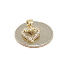 Load image into Gallery viewer, New 14k yellow Gold heart Pendant charm zirconia gift fine jewelry for her 1.2g
