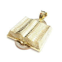 Load image into Gallery viewer, 10k yellow gold lord's prayer book our father bible verse pendant jewelry 13.5g
