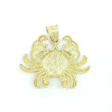Load image into Gallery viewer, 10k yellow gold cancer crab full body pendant charm zodiac sign gift 2.3g
