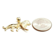 Load image into Gallery viewer, 14k yellow Gold lion full body Leo zodiac Pendant charm gift fine jewelry 3.4g
