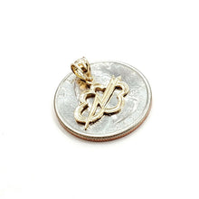 Load image into Gallery viewer, 14k yellow gold Tiny cloud lightning bolt pendant charm gift fine jewelry 0.8g
