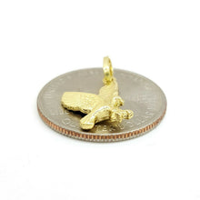 Load image into Gallery viewer, 14k yellow Gold 3D hollow eagle Pendant charm gift for her him fine jewelry 0.9g

