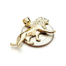 Load image into Gallery viewer, 14k yellow Gold lion full body Leo zodiac Pendant charm gift fine jewelry 3.4g
