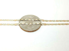 Load image into Gallery viewer, New 10K tri color gold 2mm valentino chain Necklace fine gift jewelry 2.5g 22"
