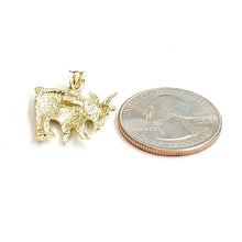 Load image into Gallery viewer, New 10k yellow Gold Goat Pendant charm diamond cut animal fine gift jewelry 2.6g
