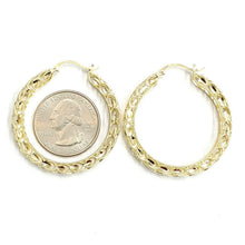 Load image into Gallery viewer, 10K yellow Gold 1.52" 4mm Turkish hoop Earrings Round fine jewelry 5.6g

