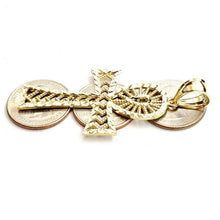 Load image into Gallery viewer, New 10k yellow gold Egyptian ankh cross pendant charm diamond cut religious 6g
