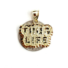 Load image into Gallery viewer, New 10k yellow Gold Thug Life word Pendant charm diamond cut fine jewelry 3.6g
