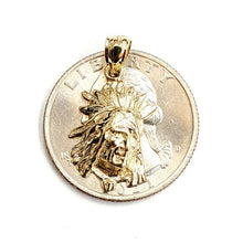 Load image into Gallery viewer, New 14k solid yellow Gold tiny Chief face head  Pendant charm fine jewelry 1.8g

