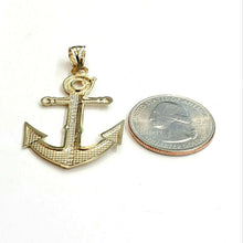 Load image into Gallery viewer, New 14k yellow Gold anchor Pendant polished charm gift fine jewelry 4.1g
