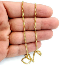 Load image into Gallery viewer, 10K yellow gold 2mm thin Hollow Cuban Miami chain Necklace fine jewelry 24" 3.1g
