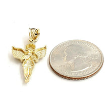 Load image into Gallery viewer, New 10k yellow Gold full body angel diamond cut Pendant charm fine jewelry 1.5g

