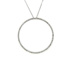 Load image into Gallery viewer, 14k white Gold 0.40Ct Diamond 1.26&quot; diameter circle of love necklace jewelry 16&quot;
