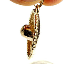 Load image into Gallery viewer, 14k yellow gold solid 3D Sombrero Mexican hat Mexico pendant charm jewelry 4.8g
