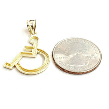 Load image into Gallery viewer, 10k yellow Gold handicap disability Pendant charm diamond cut fine jewelry 1.7g
