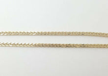 Load image into Gallery viewer, New 14K Yellow Gold 1.4mm Square Spiga Wheat Chain Necklace fine gift 4.1g 18&quot;
