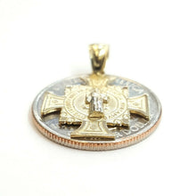 Load image into Gallery viewer, 14k gold two tone saint benedict san benito cross pendant religious jewelry 2.1g
