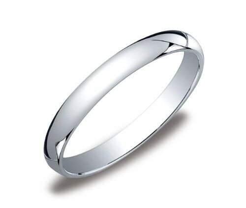 Mens Womens Solid 14K White Gold Plain Wedding Ring Band fine jewelry 3MM Size 5