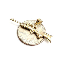 Load image into Gallery viewer, New 14k yellow Gold 3D gun rifle Pendant charm polished fine jewelry gift 3.1g
