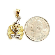 Load image into Gallery viewer, New 10k two tone gold clown face theater pendant fine gift jewelry unisex 2.9g
