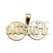 Load image into Gallery viewer, New 10k yellow Gold Hustle word Pendant charm polished shiny fine jewelry 6.3g
