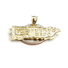 Load image into Gallery viewer, New 10k yellow gold Puerto Rico outline map pendant charm gift fine jewelry 3.6g
