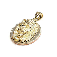 Load image into Gallery viewer, 14k yellow solid Gold lion Leo head face zodiac Pendant charm fine jewelry 4.7g
