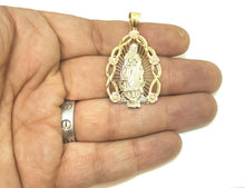 Load image into Gallery viewer, 14k 3 color gold virgin Mary Guadalupe pendant charm gift religious jewelry 7.1g
