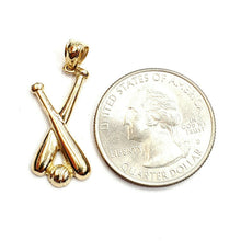 Load image into Gallery viewer, New 14k yellow Gold baseball bat Pendant charm sport game fine jewelry gift 1.7g
