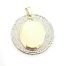 Load image into Gallery viewer, 14k solid tri color gold oval jesus pendant charm cubic zirconia fine gift 1.1g

