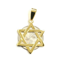 Load image into Gallery viewer, 10k yellow gold star of David Jewish Israel charm pendant religious jewelry 3g
