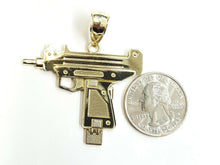 Load image into Gallery viewer, New 10k yellow Gold solid Uzi machine gun Pendant charm fine jewelry unisex 5.9g
