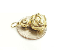 Load image into Gallery viewer, New 14k yellow gold 3D hollow buddha buda buddah pendant charm fine jewelry 2.6g
