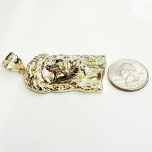 Load image into Gallery viewer, 10k yellow gold Jesus face head pendant charm fine men's religious jewelry 13.2g
