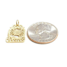 Load image into Gallery viewer, 14k yellow Gold crab cancer zodiac sign astrolog Pendant charm fine jewelry 1.3g
