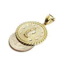 Load image into Gallery viewer, 10k yellow gold round virgin Guadalupe Pendant fine religious jewelry 1.17" 5.1g
