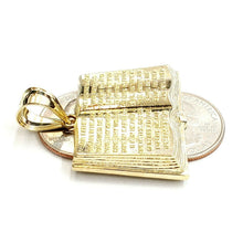 Load image into Gallery viewer, 10k yellow gold lord's prayer book our father bible verse pendant jewelry 9.7g
