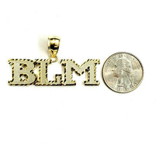 Load image into Gallery viewer, New 10k yellow gold BLM black lives matter pendant charm fine gift unisex 6.4g
