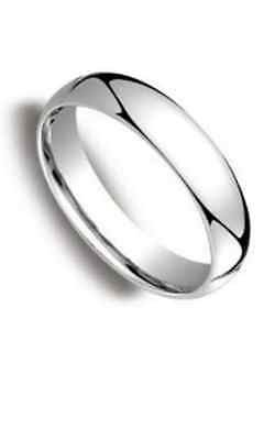 Mens Women Solid 14K White Gold Plain Wedding Ring Band Comfort Fit 5MM Size 13