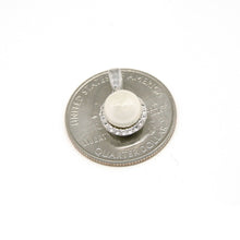 Load image into Gallery viewer, 14k white gold round 8mm fresh water pearl Pendant charm with zirconia gift 1.8g

